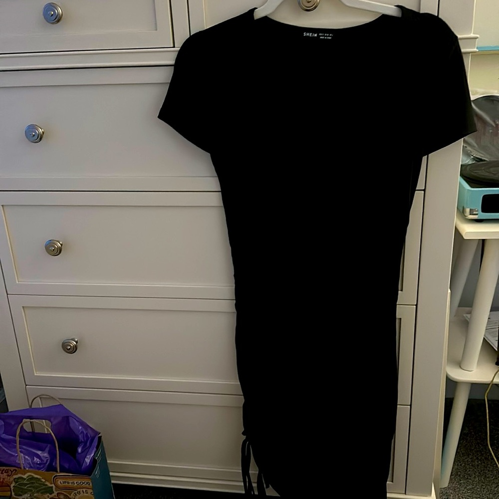 Black dress with short sleeves